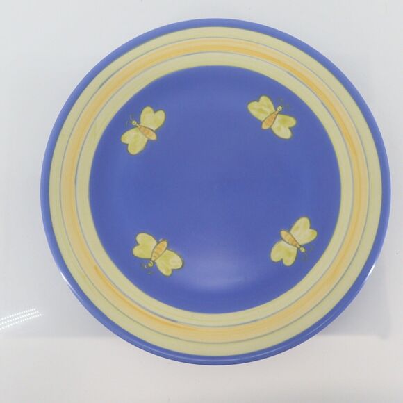 Evandale Blue Yellow Charger Dinner Plate with 4 Bee's 13.75" Mint Condition Vtg - Picture 9 of 9
